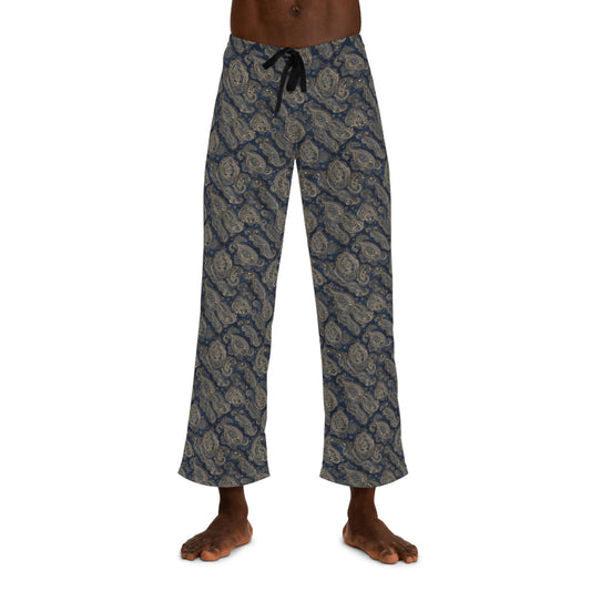Blue Paisley Men's Pajama Pants (AOP)